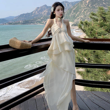 New Seaside Holiday Sling Suit Beach Photo Long Dress Summer